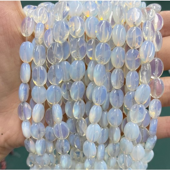 No_1233_Synthetic Opal Egg Shaped Bead_8*10mm_(Sold Per Strand)