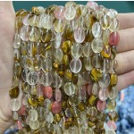 No_1234_Synthetic  Watermelon Crystal Egg Shaped Bead_8*10mm_(Sold Per Strand)