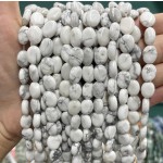 No_1241_Natural White Turquoise Egg Shaped Bead_8*10mm_(Sold Per Strand)