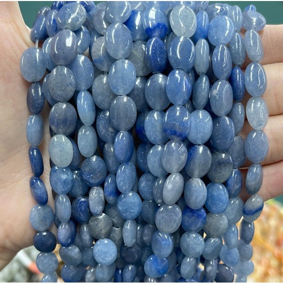 No_1243_Natural Blue Aventurine Egg Shaped Bead_8*10mm_(Sold Per Strand)