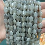 No_1245_Natural White Labradorite Egg Shaped Bead_8*10mm_(Sold Per Strand)