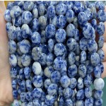 No_1252_Natural Blue Spot Jasper Egg Shaped Bead_8*10mm_(Sold Per Strand)