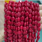 No_1257_Enhanced Dark Red Chalcedony Egg Shaped Bead_8*10mm_(Sold Per Strand)