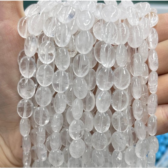 No_1262_Natural White Crystal Egg Shaped Bead_8*10mm_(Sold Per Strand)