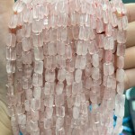 No_1264_Natural Rose Quartz Rectangle_6*8mm_(Sold Per Strand)