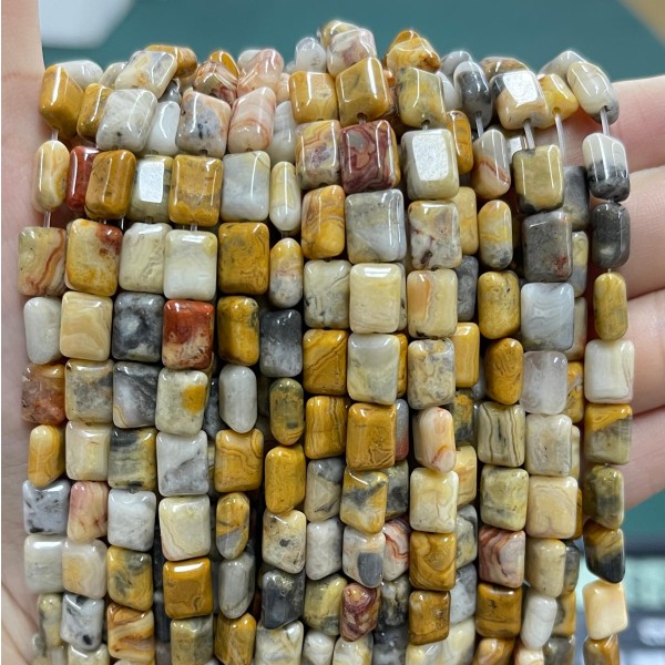 No_1267_Natural Crazy Agate Rectangle_6*8mm_(Sold Per Strand)