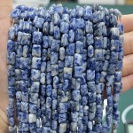 No_1269_Natural Blue Spot Jasper Rectangle_6*8mm_(Sold Per Strand)