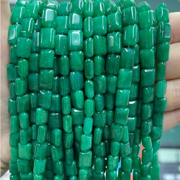 No_1272_Enhanced Green Chalcedony Rectangle_6*8mm_(Sold Per Strand)