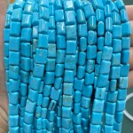 No_1276_Enhanced Blue Turquoise Rectangle_6*8mm_(Sold Per Strand)