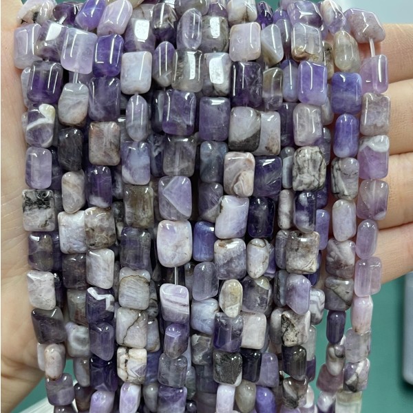 No_1293_Natural Amethyst Rectangle_6*8mm_(Sold Per Strand)