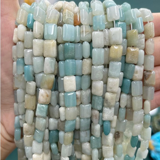 No_1294_Natural Amazonite Rectangle_6*8mm_(Sold Per Strand)