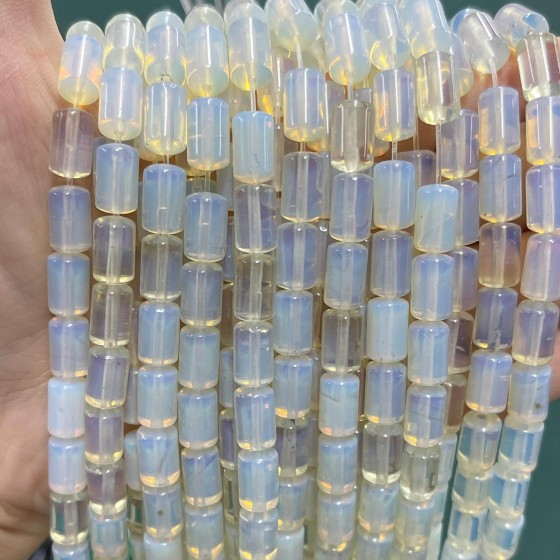 No_1315_Synthetic Opal Round Head Cylinder_6*10mm_(Sold Per Strand)