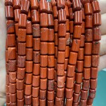 No_1322_Natural Red Jasper Round Head Cylinder_6*10mm_(Sold Per Strand)