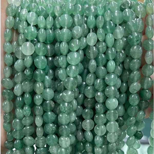 No_1335_Natural Green Aventurine Coin Beads_6mm_(Sold Per Strand)