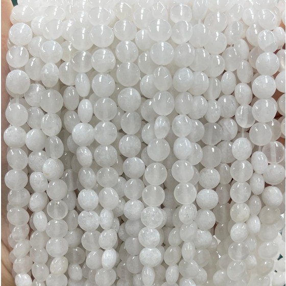 No_1357_Natural White Jade Coin Beads_6mm_(Sold Per Strand)