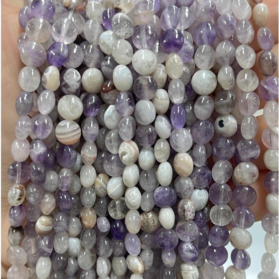 No_1360_Natural Amethyst Coin Beads_6mm_(Sold Per Strand)
