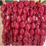 No_1379_Enhanced Dark Red Chalcedony Egg Shaped Bead_10*14mm_(Sold Per Strand)
