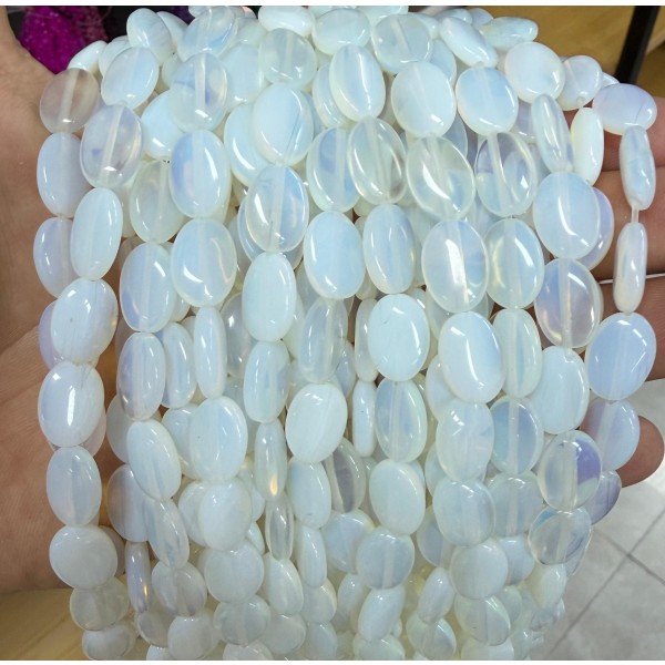 No_1381_Synthetic Opal Egg Shaped Bead_10*14mm_(Sold Per Strand)