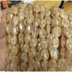 No_1389_Synthetic Watermelon Coffee Crystal Egg Shaped Bead_10*14mm_(Sold Per Strand)