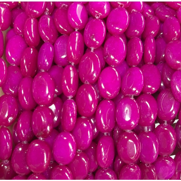 No_1390_Enhanced Rose Red Chalcedony Egg Shaped Bead_10*14mm_(Sold Per Strand)