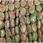 No_1391_Natural Unakite Egg Shaped Bead_10*14mm_(Sold Per Strand)
