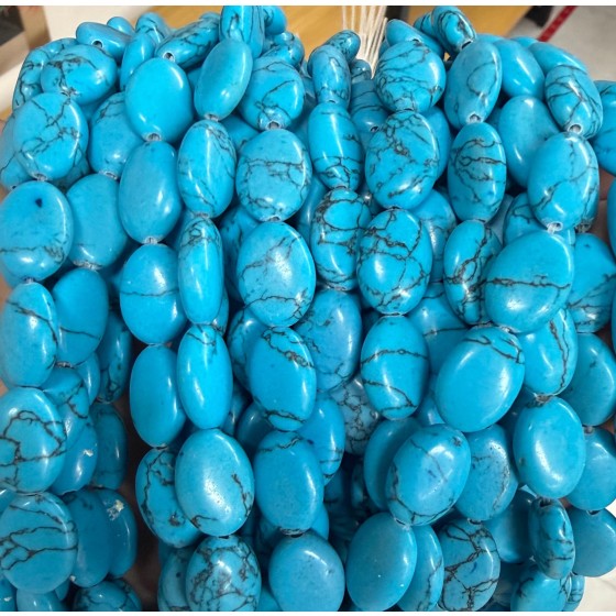 No_1398_Synthetic Blue Turquoise Oval Bead_10*14mm_(Sold Per Strand)