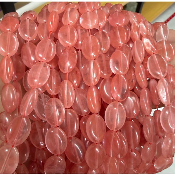 No_1400_Synthetic Watermelon Red Crystal Oval Bead_10*14mm_(Sold Per Strand)