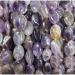 No_1404_Natural Amethyst Egg Shaped Beads_10*14mm_(Sold Per Strand)
