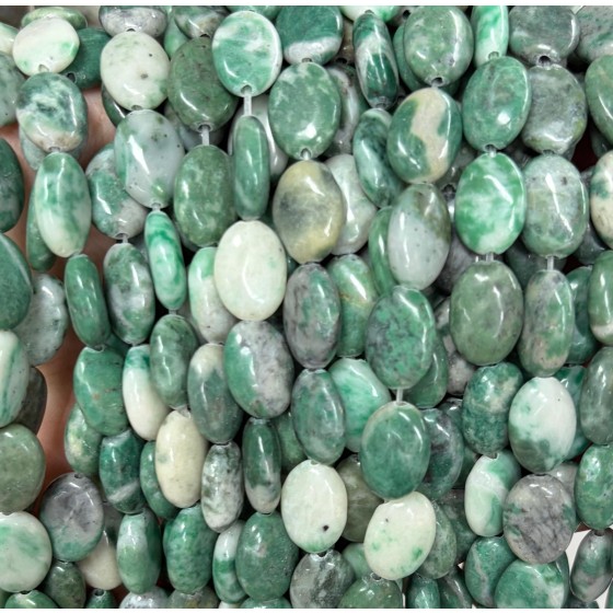 No_1407_Natural Qinghai Jade Egg Shaped Beads_10*14mm_(Sold Per Strand)