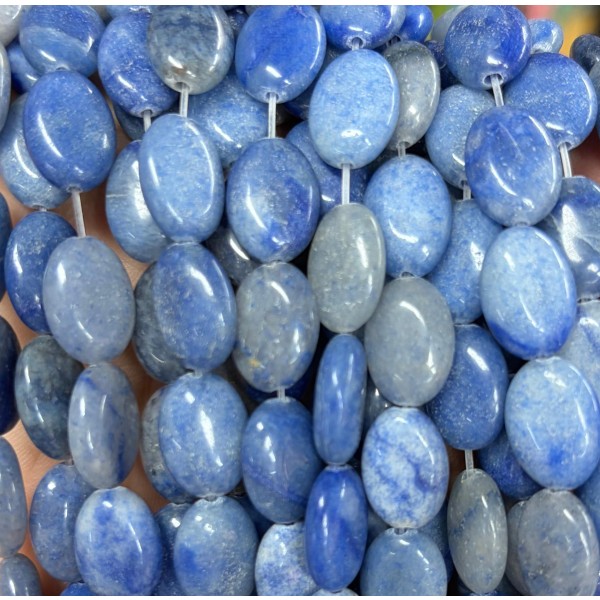 No_1408_Natural Blue Aventurine Egg Shaped Beads_10*14mm_(Sold Per Strand)