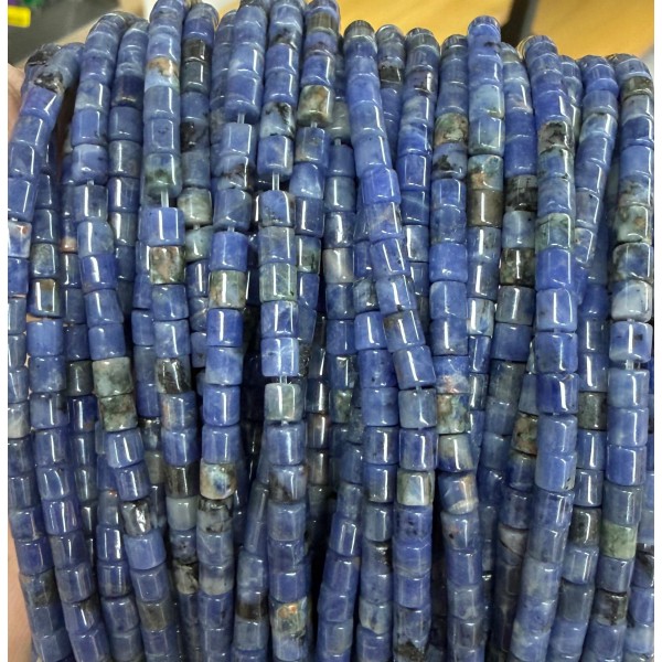No_1411_Natural Blue Lace Agate Cylinder Beads_4*4mm_(Sold Per Strand)