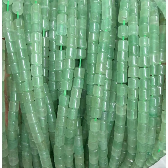 No_1420_Natural Green Aventurine Cylinder_4*4mm_(Sold Per Strand)