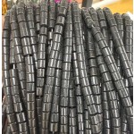No_1421_Natural Black Stone Cylinder_4*4mm_(Sold Per Strand)