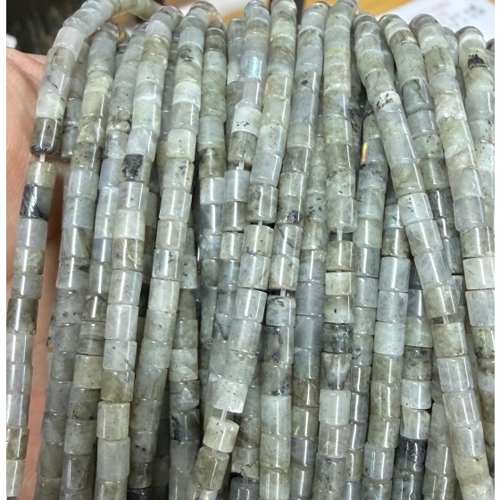 No_1423_Natural White Labradorite Column_4*4mm_(Sold Per Strand)