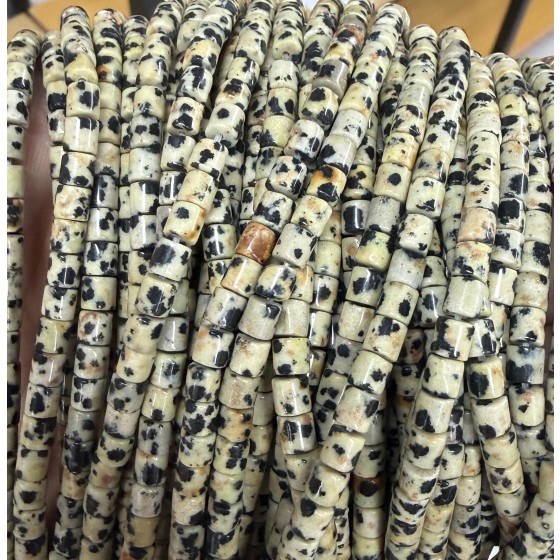 No_1424_Natural Dalmation Jasper Column_4*4mm_(Sold Per Strand)