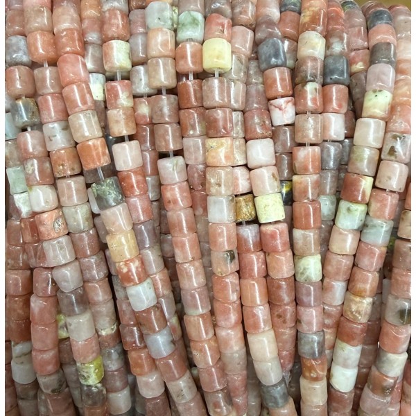 No_1427_Natural Red Cotton Agate Column_4*4mm_(Sold Per Strand)