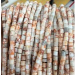 No_1432_Natural Red Network Jasper Cylinder_4*4mm_(Sold Per Strand)