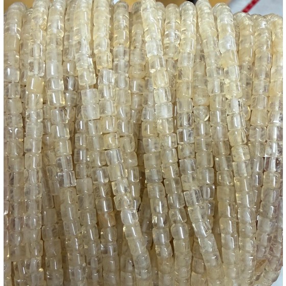 No_1435_Synthetic Watermelon Coffee Crystal Cylinders_4*4mm_(Sold Per Strand)