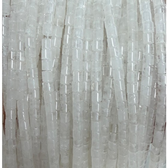No_1436_Natural White Crystal Cylinder_4*4mm_(Sold Per Strand)