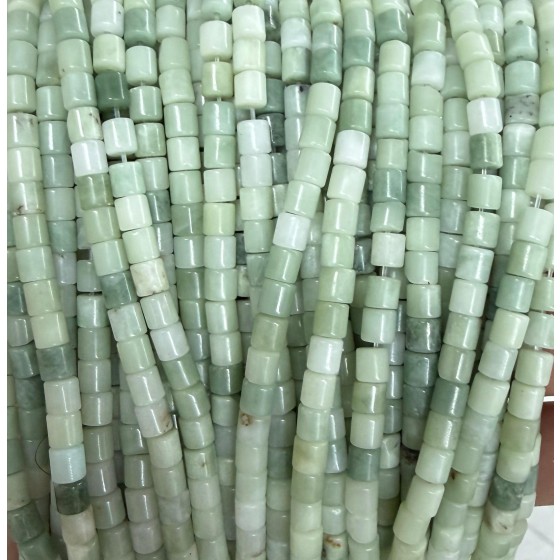 No_1437_Natural Lushan Jade Cylinder_4*4mm_(Sold Per Strand)