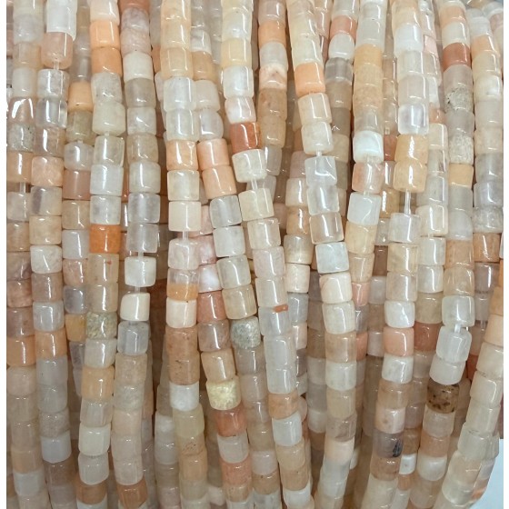 No_1441_Natural Ice Transparent Pink Aventurine Cylinder_4*4mm_(Sold Per Strand)
