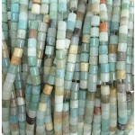 No_1445_Natural Amazonite Cylinder_4*4mm_(Sold Per Strand)