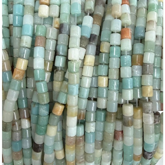 No_1445_Natural Amazonite Cylinder_4*4mm_(Sold Per Strand)