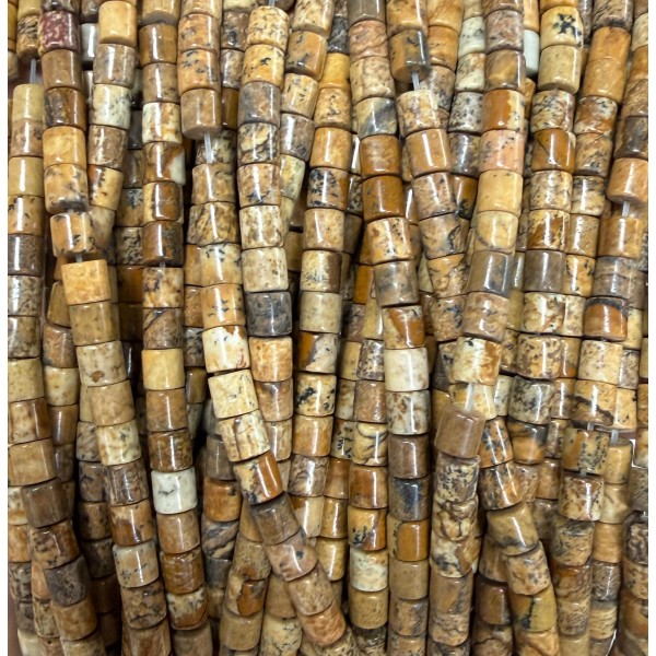 No_1447_Natural Picture Jasper Cylinder_4*4mm_(Sold Per Strand)