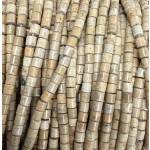 No_1449_Natural Yellow Sand Stone Cylinder_4*4mm_(Sold Per Strand)