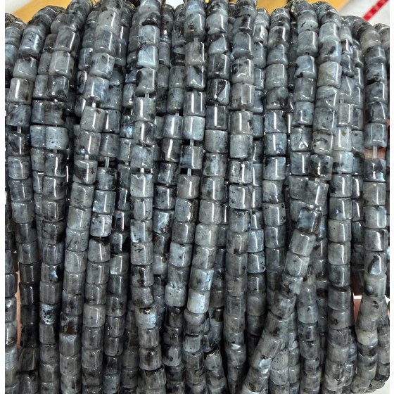 No_1451_Natural Black Labradorite Cylinder_4*4mm_(Sold Per Strand)
