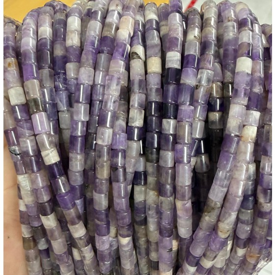 No_1453_Natural Amethyst Cylinder_4*4mm_(Sold Per Strand)