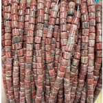 No_1463_Natural Sesame Red Jasper Cylinder_4*4mm_(Sold Per Strand)