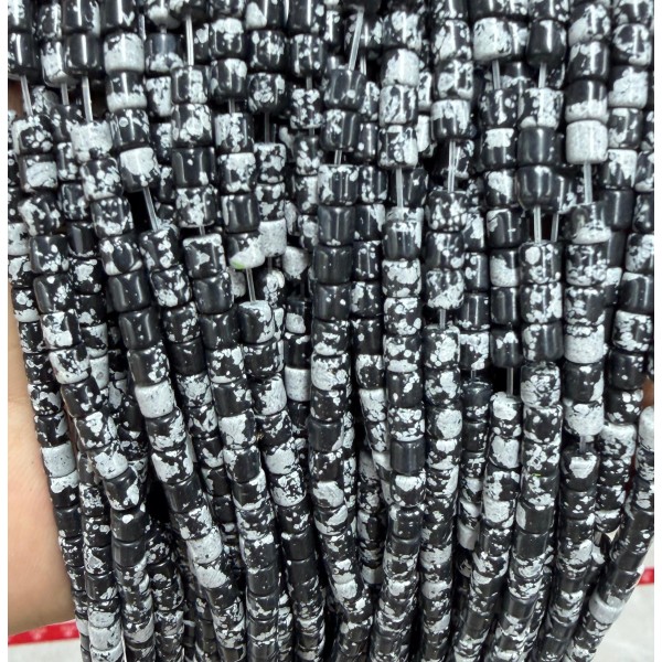 No_1465_Natural Snowflake Stone Cylinder_4*4mm_(Sold Per Strand)