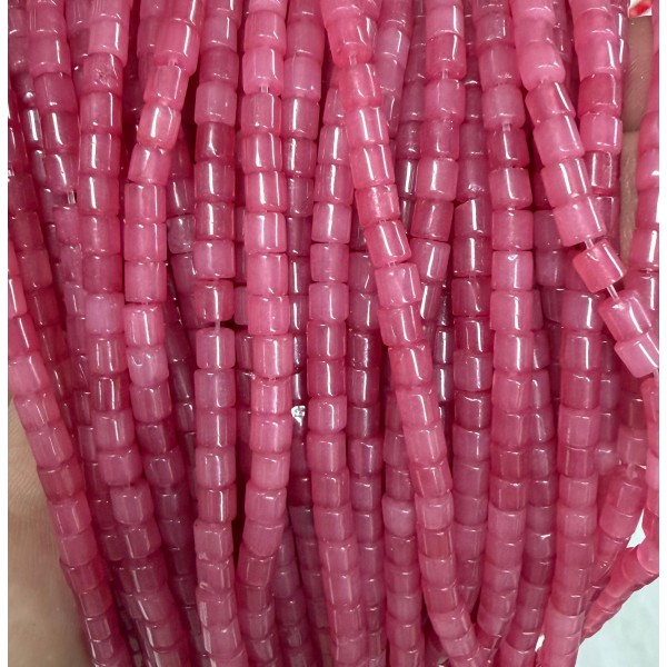 No_1470_Enhanced Purple Red Chalcedony Cylinder_4*4mm_(Sold Per Strand)